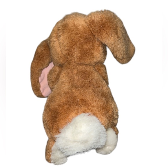 Vtg  Fine Toy Co Tan White Easter Bunny Rabbit Carrot Long Lashes Stuffed Plush - Picture 4 of 5
